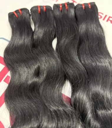 Jet Black Wavy Hair Extensions