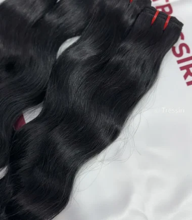 Jet Black Wavy Hair Extensions