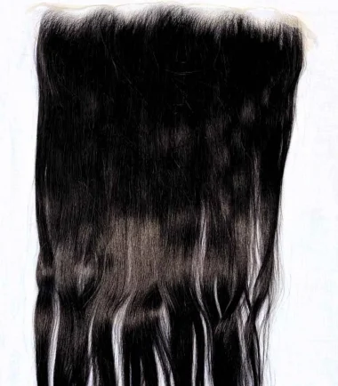 Straight human-hair frontal with deep 6-inch parting