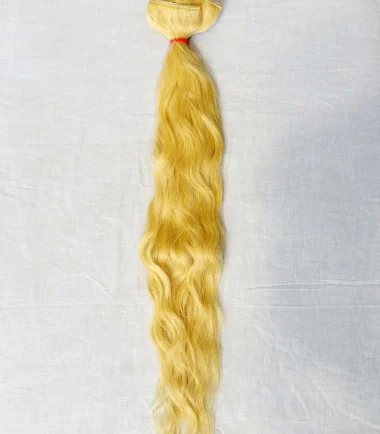 blonde-wavy-clip-in-hair-extensions-2-piece-7-clip Blonde wavy clip-in extensions stocked in Texas