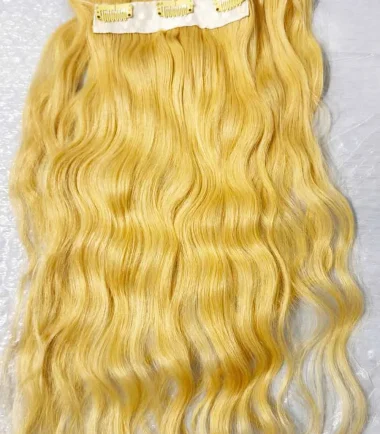 blonde-wavy-clip-in-hair-extensions-3-piece-11-clip 24-inch blonde wavy clip-in hair extensions