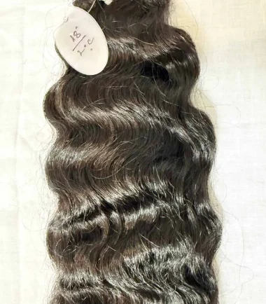 Jet Black Loose Curly Hair On Hand
