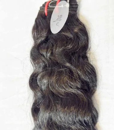 Jet Black Loose Curly Hair Extension On Hand