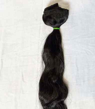 Four-clip and three-clip wavy hair weft set