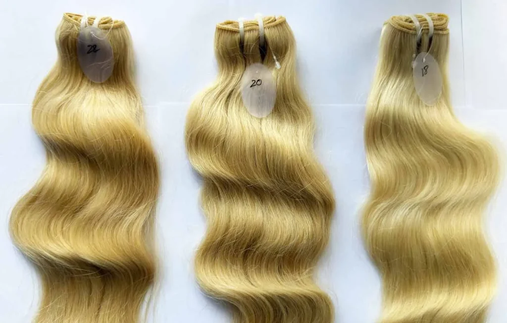 613 blonde wavy human hair bundle stocked in the USA